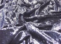 Crushed Velvet Velour Fabric Material - NAVY